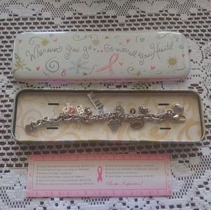 Brighton Breast Cancer Awareness Charm Bracelet with Box